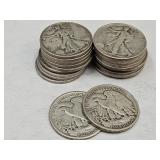 20- 1945 S Walking Liberty Silver Half Dollars