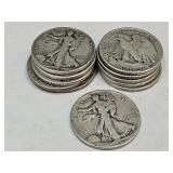 11- 1945 or 46 Walking Liberty Silver Half Dollars