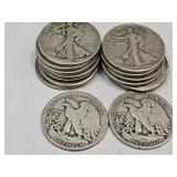 15- 1944 D Walking Liberty Silver Half Dollars