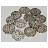 12- 1943 Walking Liberty Silver Half Dollars