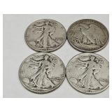 4- 1943 Walking Liberty Silver Half Dollars