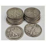 15- 1944S Walking Liberty Silver Half Dollars