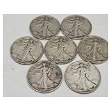 7- 1946 S Walking Liberty Silver Half Dollars
