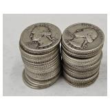 40- 1948 Washington Silver Quarters