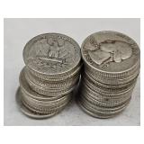 37- 1950 Wshington Silver Quarters