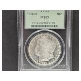 Graded MS 63 1880 S Morgan Silver Dollar
