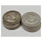 10- 1959 Franklin Silver Half Dollars