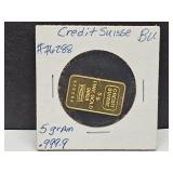 5 gram Credit Suisse Gold Bar