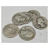 6- 1937 Washington Silver Quarters