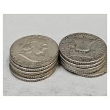 10- 1954 Franklin Silver Half Dollars