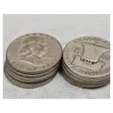 10- 1955 Franklin Silver Half Dollars