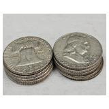 10- 1958 Franklin Silver Half Dollars