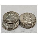 10- 1958 Franklin Silver Half Dollars