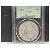 Graded MS 63 1881 0 Silver Morgan Dollar
