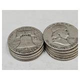 9- 1951 Franklin Silver Half Dollars
