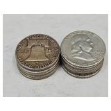 11- 1952 Franklin Silver Half Dollars