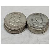 10- 1951 Franklin Silver Half Dollars
