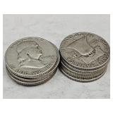 10- 1952 Franklin Silver Half Dollars