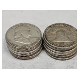 12- 1950 Franklin Silver Half Dollars