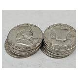 10- 1952 Franklin Silver Half Dollars