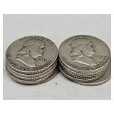 10- 1951 Franklin Silver Half Dollars