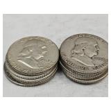 11- 1952 Franklin Silver Half Dollars