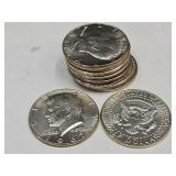 10- 1967 Kennedy Half Dollars Partial Silver