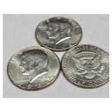 3- 1968 Kennedy Half Dollars Partial Silver