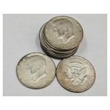 10- 1966 Kennedy Half Dollars Partial Silver