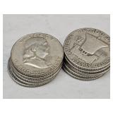 10- 1953 Franklin Silver Half Dollars