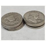 8- Franklin Silver Half Dollars