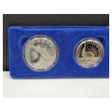 1986 Ellis Island $1 & 1/2 Dollar Silver Coin Set