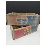 2 Vintage PEPSI COLA Crates