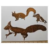 New Rustic Squirrel Metal Lawn Art 5" - 11"