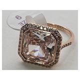 10KG Over Jewelers Bronze Crystal Ring Sz 9