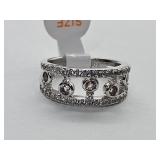 Sterling Silver CZ Ring Sz 6