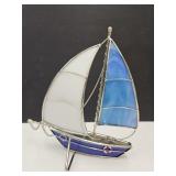 VTG. Stained Glass Sail Boat
