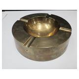 Large Vintage Brass Ashtray 9" Round
