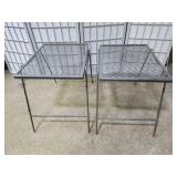 2 Patio Metal Side Tables 18"x14"x17.5"H