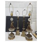 Vintage Metal Table Lamps 2 Sets 29"-33"H