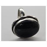 925 Silver Black Onyx Ring Sz 6