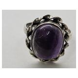 Amethyst Ring 925 Silver Sz 91/2