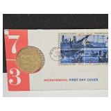 1973 Bicentennial Commerative Medal 1st Day Cover