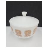 VTG Federal Glass Sunflower Covered Dish