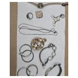 Costume Jewelry, Italy Chain , Rinestone Pendant+