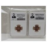 2 NEW 2025 Last Issue Penny Coins D & P