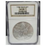 1998 Graded Silver Eagle Dollar Coin MS 69