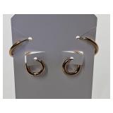 2 Pr  10KG Over Jewelers Bronze Hoop Earrings