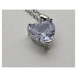 NEW 925 Silver CZ Pendant w 18" Chain