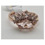 10KG Over Jewelers Bronze CZ Ring Sz 7